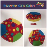 Balloon Ball Cover - Red with Colourful Dots  Balloon Ball Cover - Red with Colourful Dots